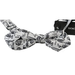 Dolce & Gabbana White Instruments Adjustable Neck Papillon Men Bow Tie Bow Tie