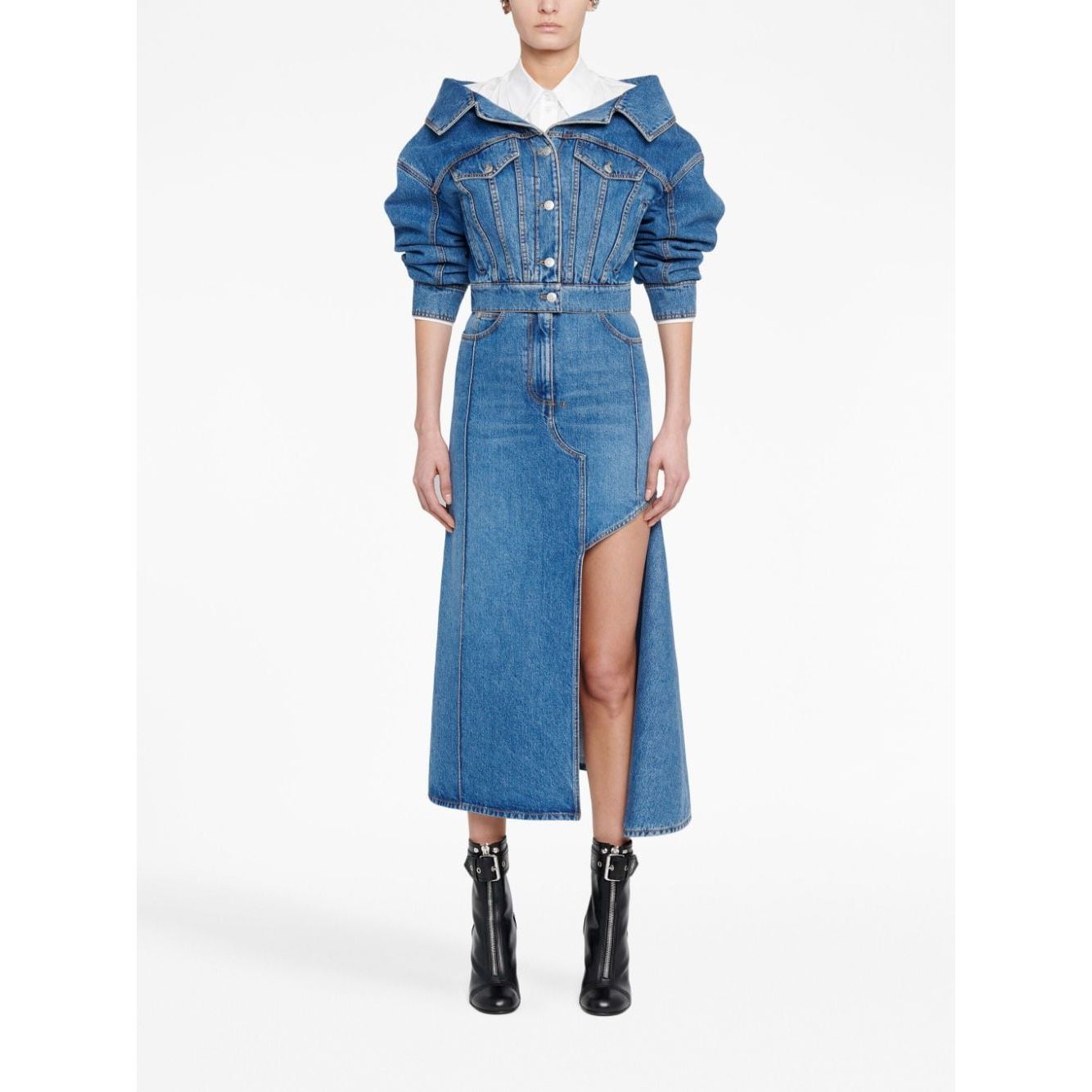 Alexander McQueen denim midi skirt