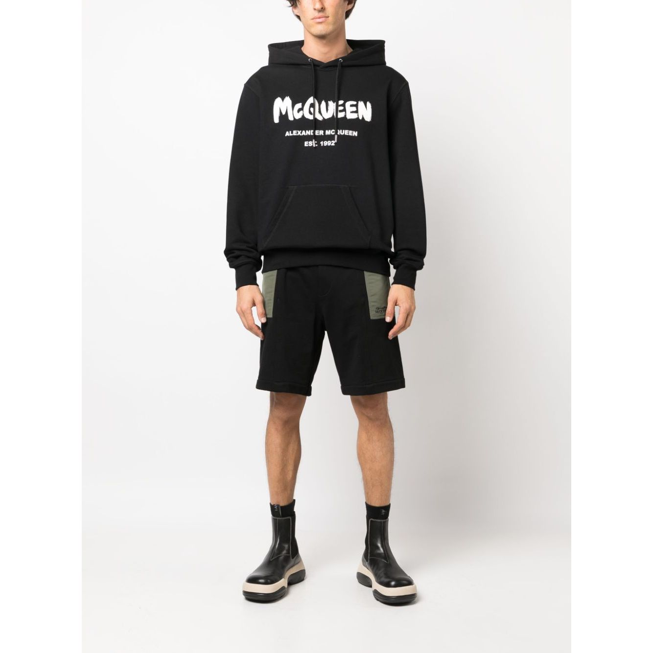 Alexander McQueen two-tone Elasticated Track Shorts Short trousers