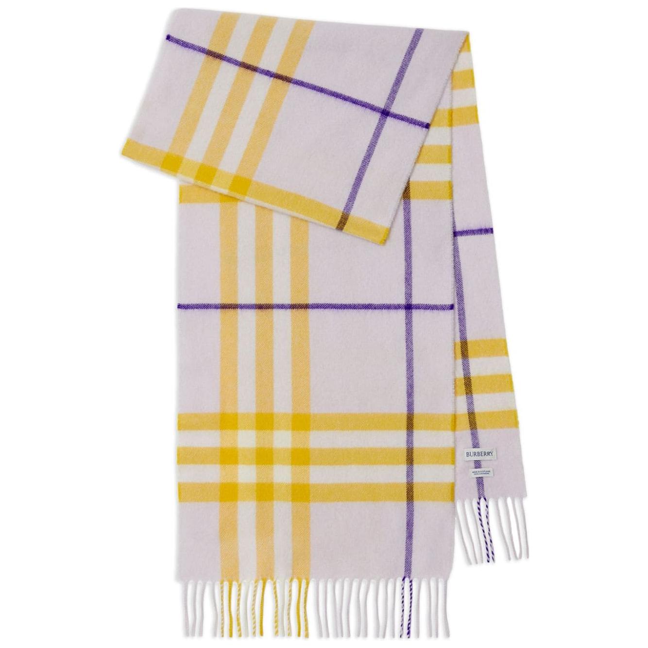 Burberry checked fringed-edge cashmere scarf Scarves Hats & Gloves Burberry Gray