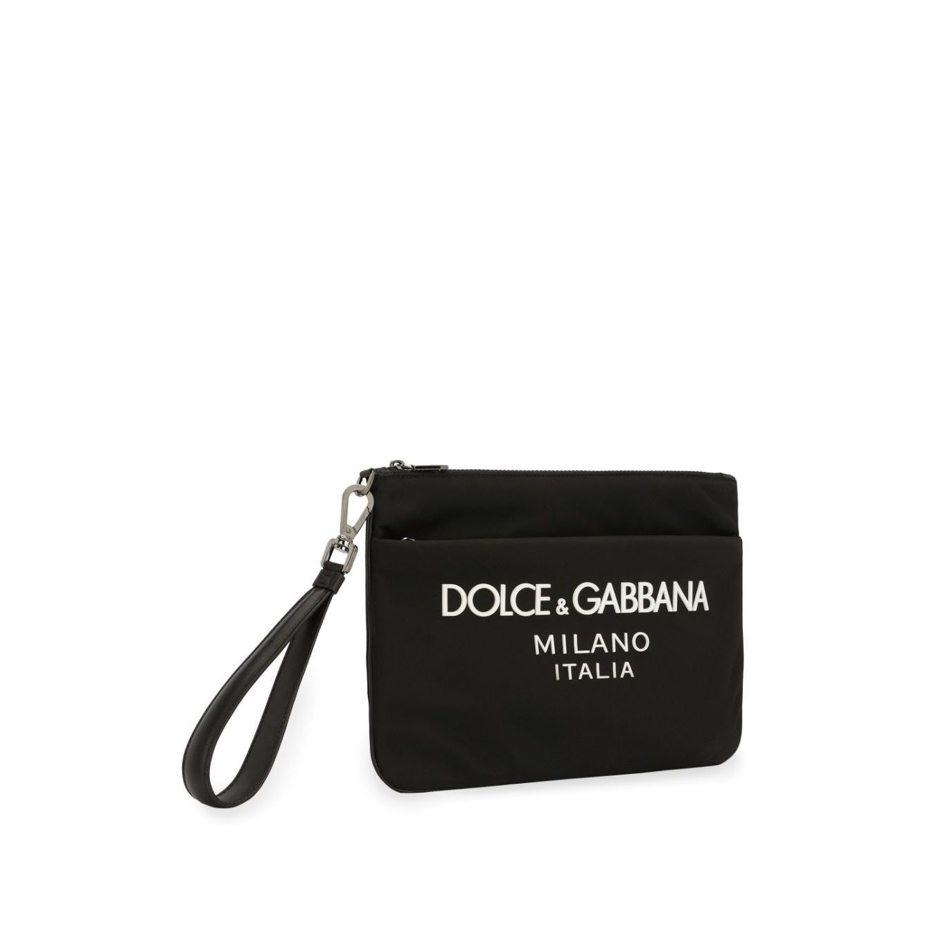 Dolce & Gabbana Nylon pouch with rubberized logo Small Leather Goods