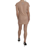 PINK MEMORIES Pink Lace Short Sleeve Shift Mini Dress