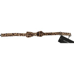 Dolce & Gabbana Brown Leopard Silk Adjustable Neck Papillon Men Bow Tie Bow Tie