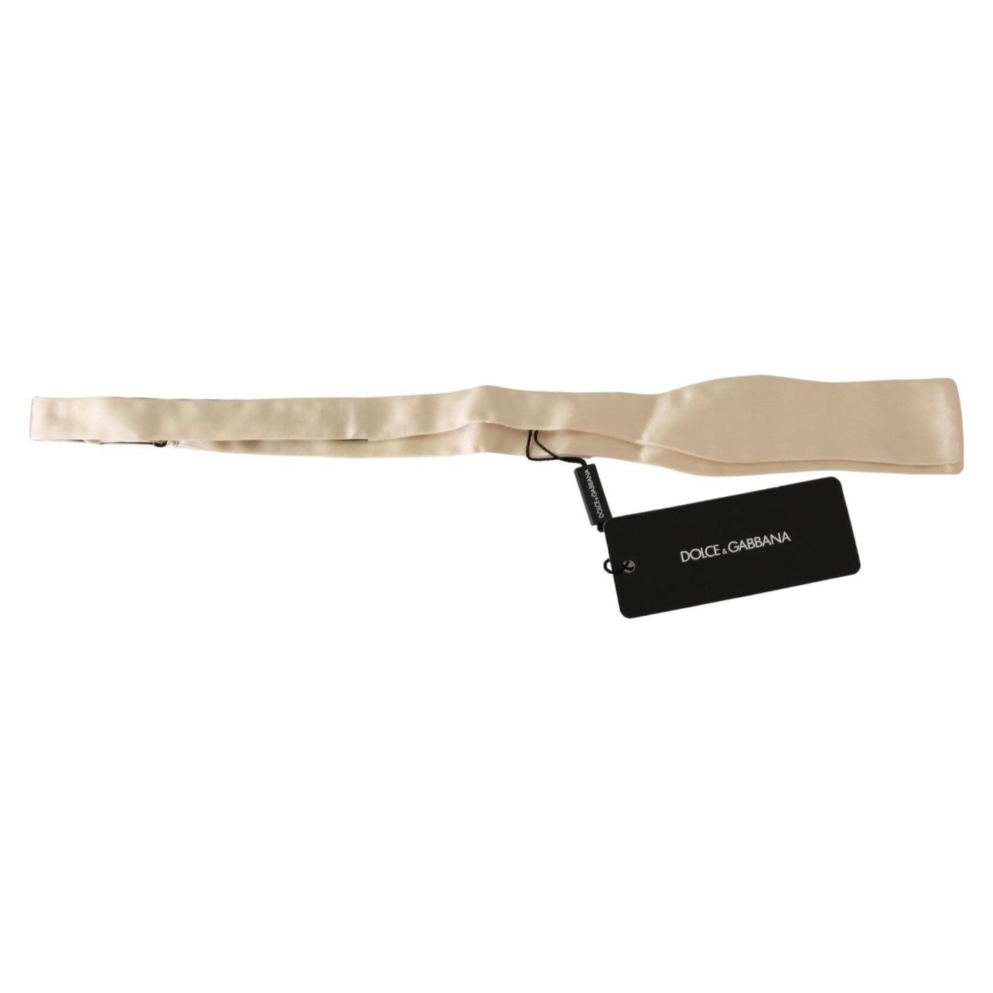 Dolce & Gabbana Beige Slim Skinny Men Necktie 100% Silk Bowtie Necktie
