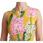 Dolce & Gabbana Yellow Floral Stretch Top Tank Blouse TSH4479#-42