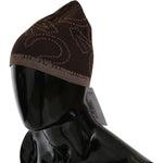 Costume National Beanie Brown Wool Blend Branded Hat Beanie Hat