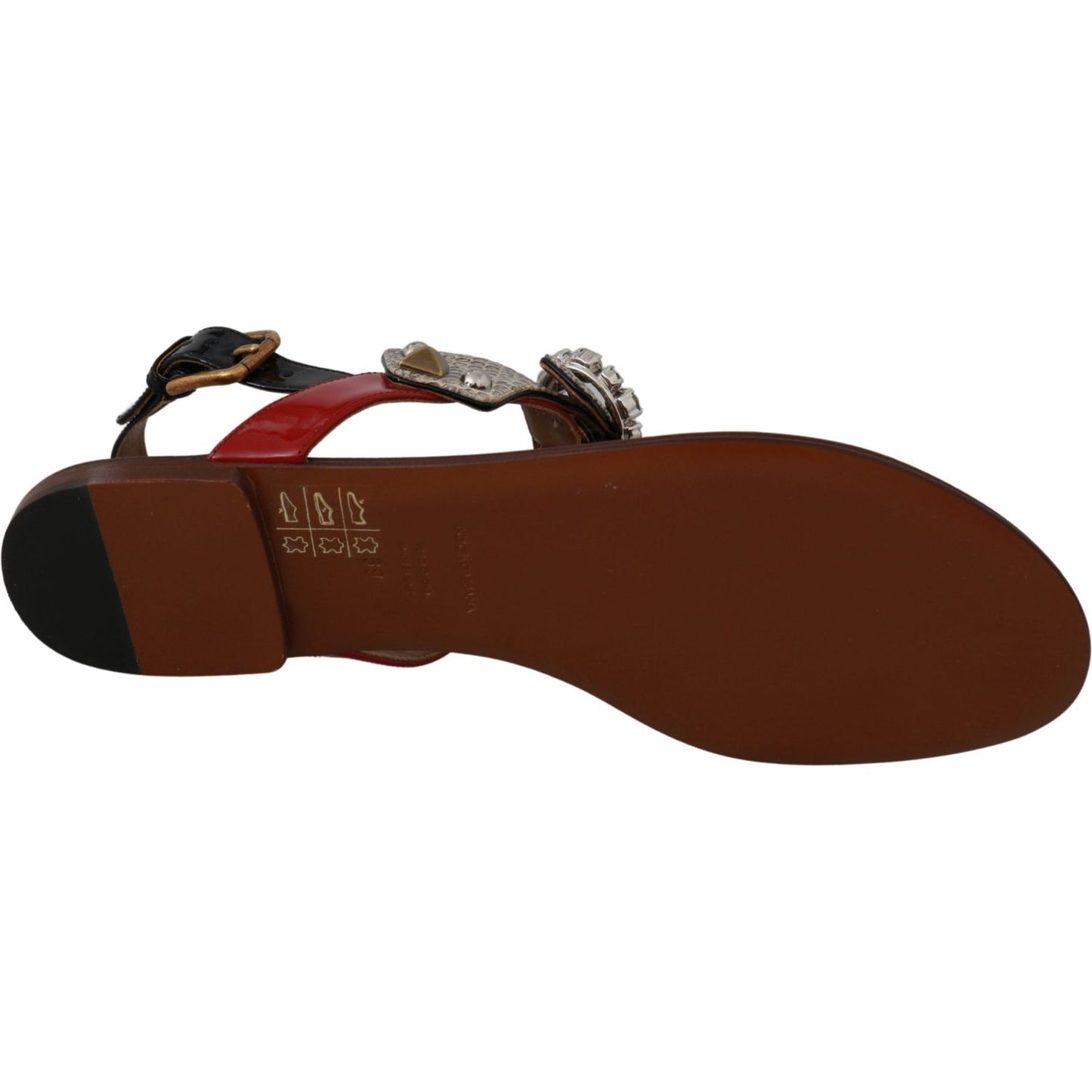 Dolce & Gabbana Elegant Strappy Sandals with Exotic Charm Dolce & Gabbana Saddle Brown