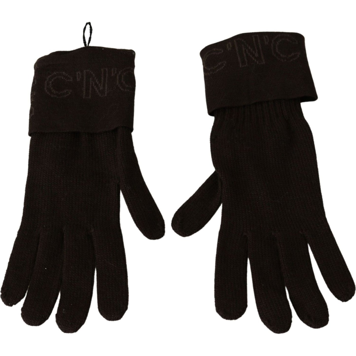 Costume National Brown Wool Knitted One Size Wrist Length Gloves