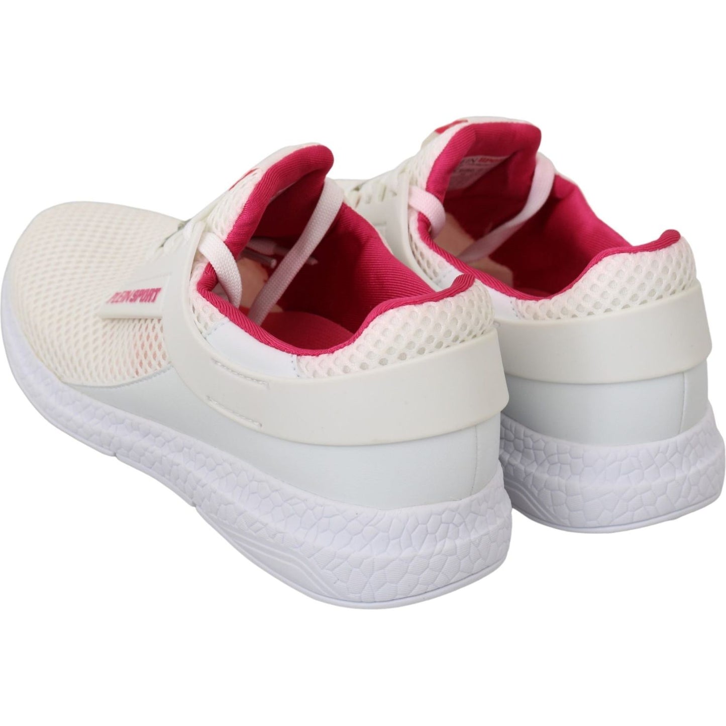 Philipp Plein Chic White Becky Sneakers with Pink Accents WOMAN SNEAKERS Philipp Plein Light Gray