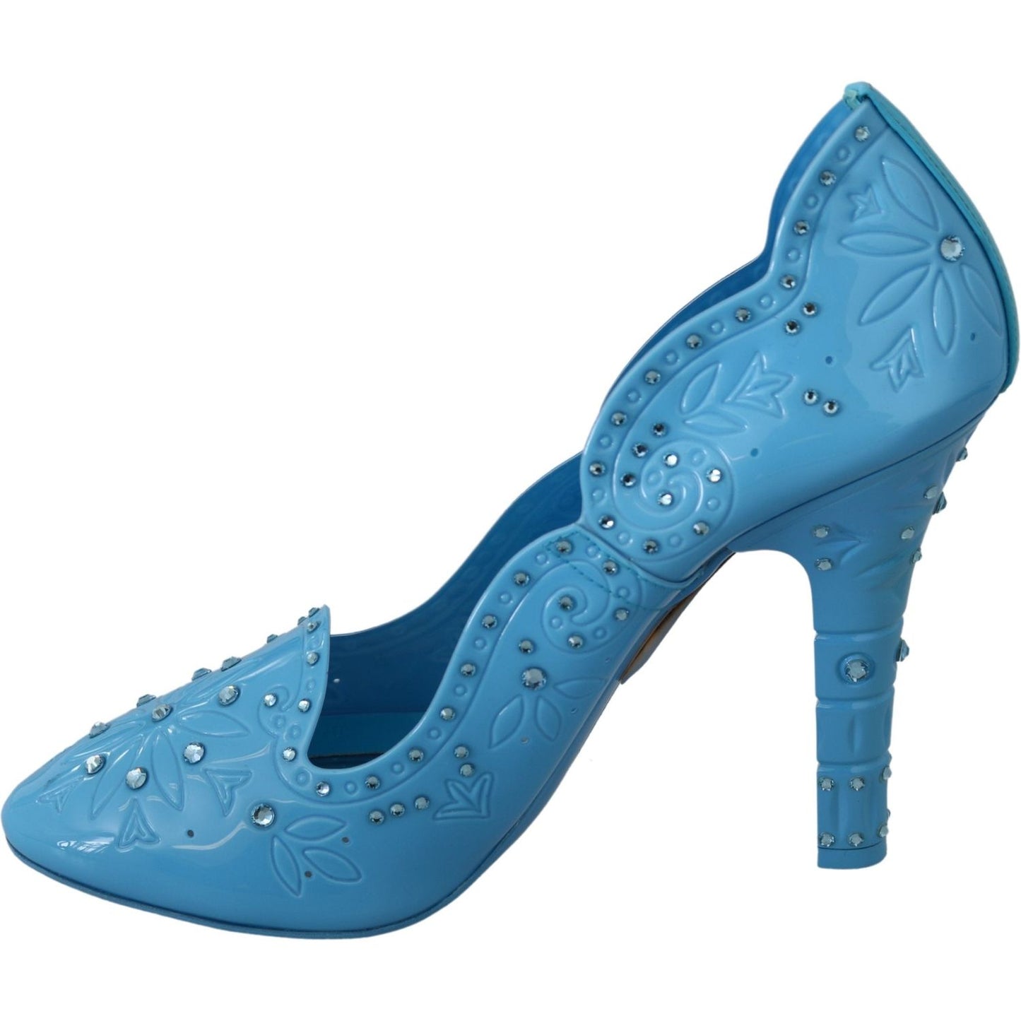 Dolce & Gabbana Crystal Embellished Blue Cinderella Pumps Dolce & Gabbana Steel Blue