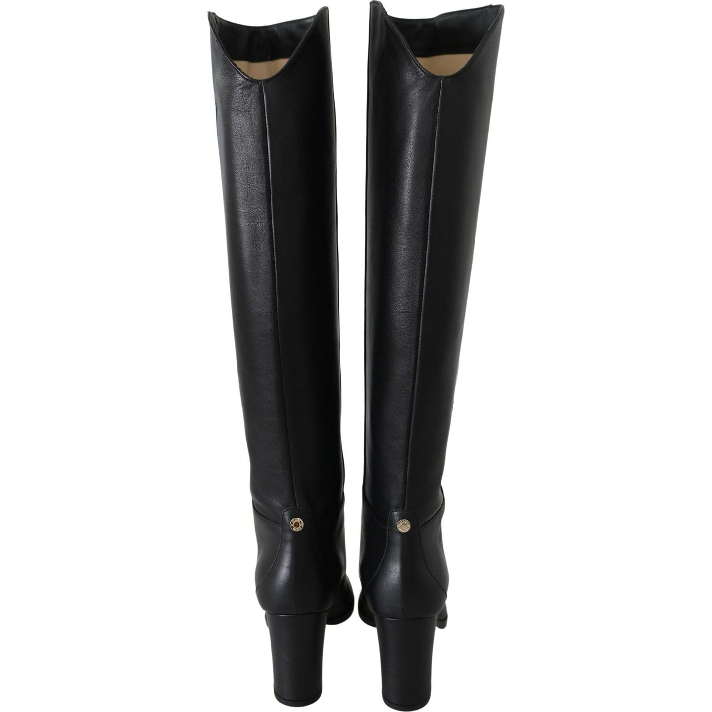 Jimmy Choo Elegant Black Calf Leather Heeled Boots Jimmy Choo Black