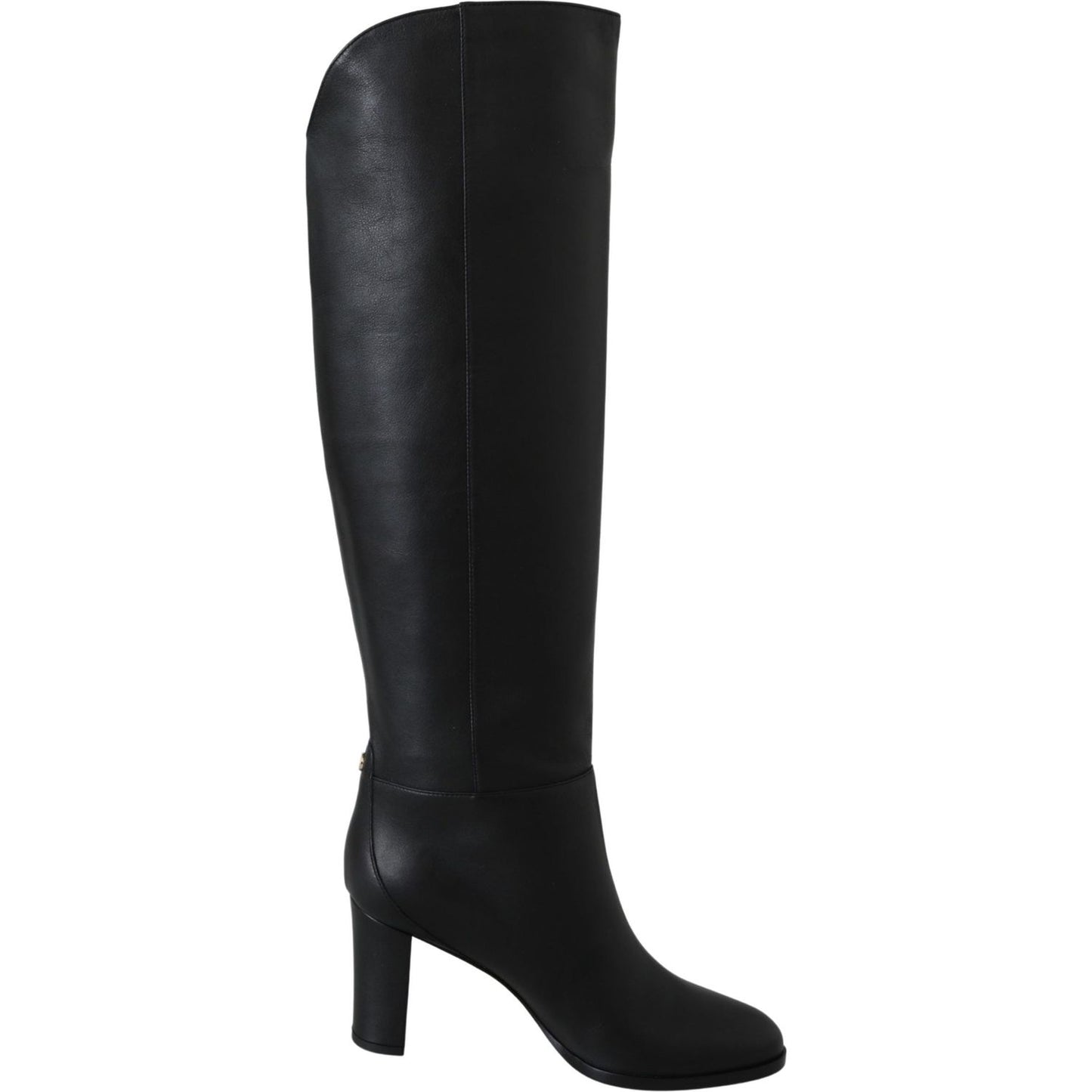Jimmy Choo Elegant Black Calf Leather Heeled Boots Jimmy Choo Black