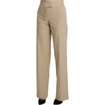 Ermanno Scervino Beige High Waist Flared Wide Leg Trouser Pants PAN71143-44