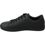 Dolce & Gabbana Black Leather Love Heart Sneakers Womens Shoes