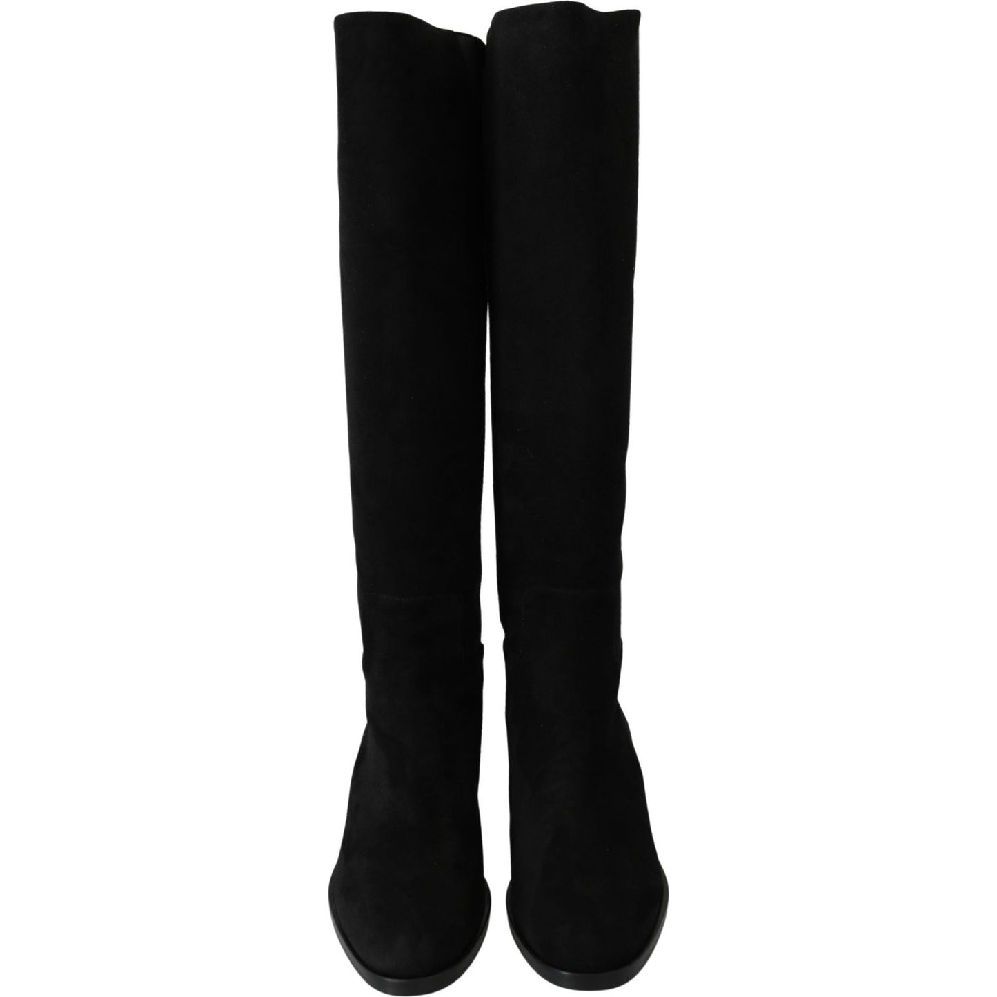 Dolce & Gabbana Elegant Black Suede Knee High Boots Dolce & Gabbana Black