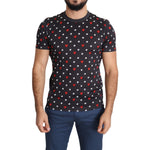 Dolce & Gabbana Dark Gray Hearts Print Cotton Men T-shirt TSH5470-48