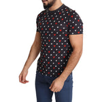 Dolce & Gabbana Dark Gray Hearts Print Cotton Men T-shirt TSH5470-48