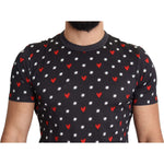 Dolce & Gabbana Dark Gray Hearts Print Cotton Men T-shirt TSH5470-48