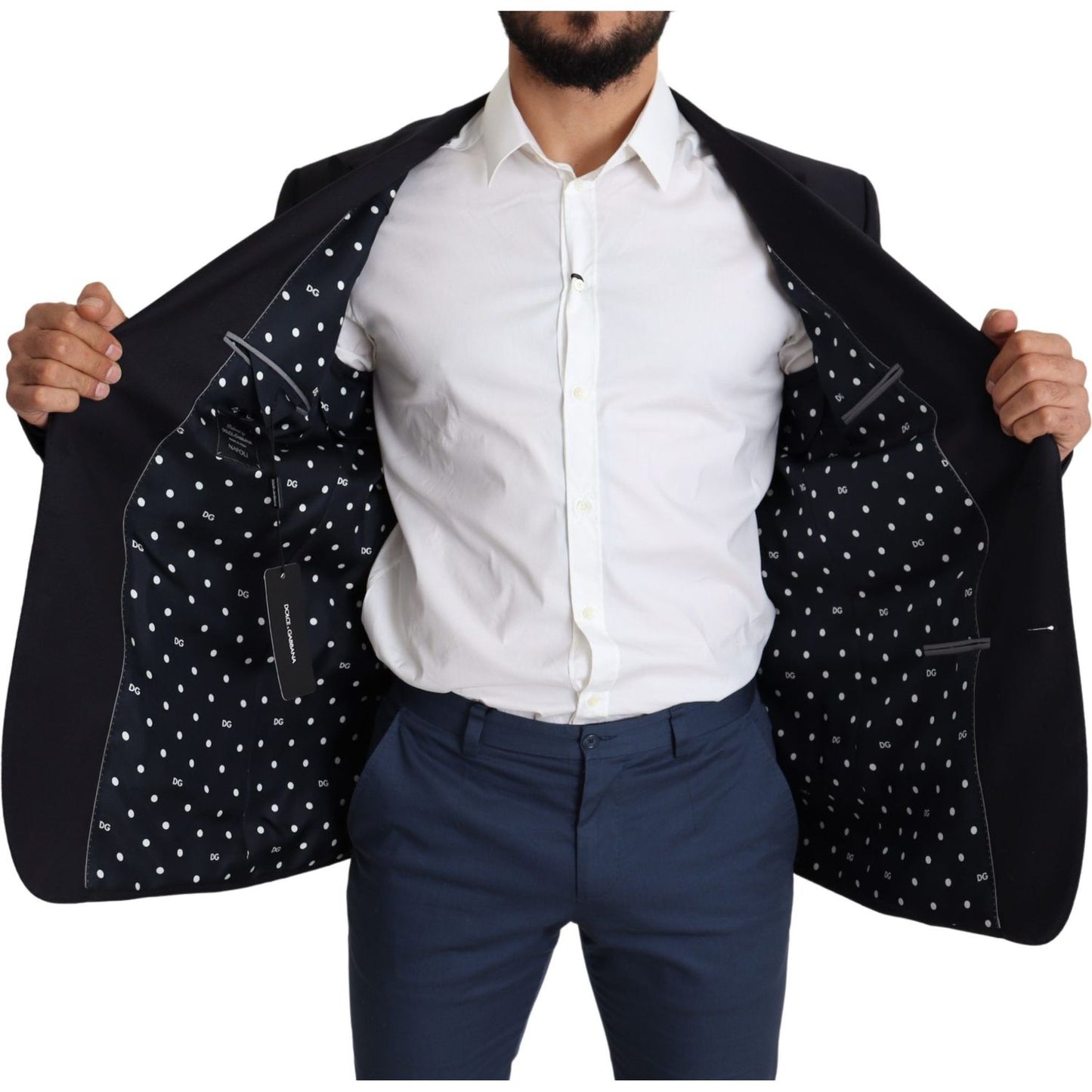 Dolce & Gabbana Elegant Black Virgin Wool Men's Blazer Dolce & Gabbana Black