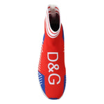 Dolce & Gabbana Blue Red Sorrento Logo Sneakers Socks Shoes MV3708-39