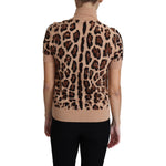 Dolce & Gabbana Beige Leopard Print Virgin Wool Turtleneck Top TSH5779-42
