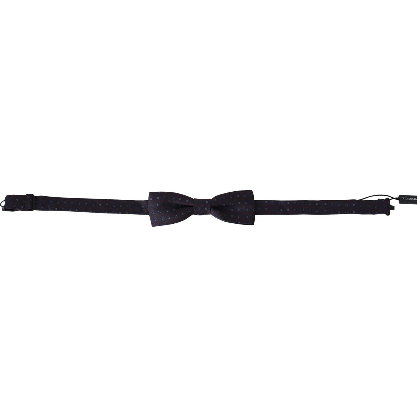 Dolce & Gabbana Gray Pattern Silk Adjustable Neck Papillon Bow Tie Bow Tie