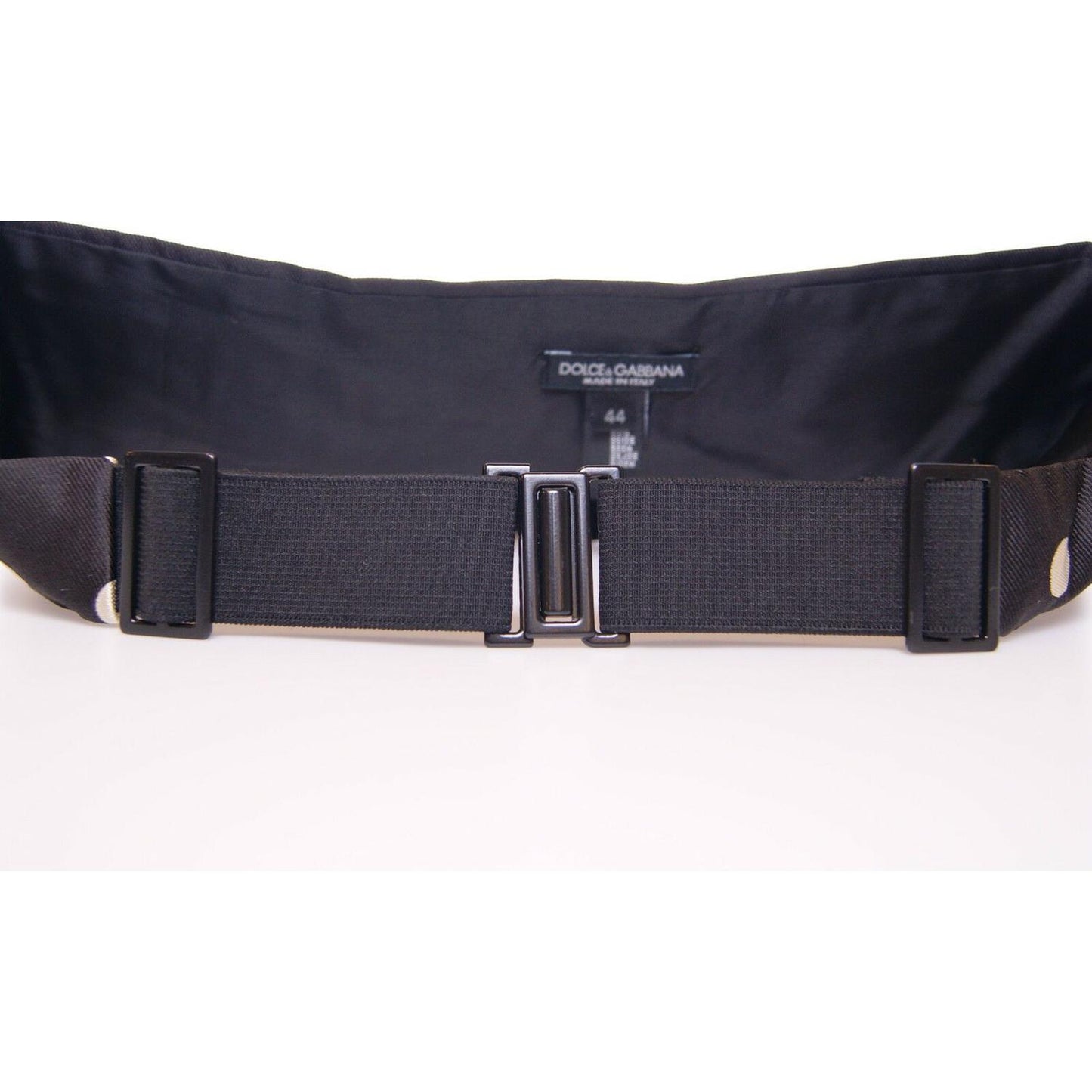 Dolce & Gabbana Elegant Silk Black Polka Dot Cummerbund Dolce & Gabbana Dark Slate Gray