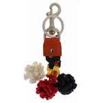 Dolce & Gabbana Multicolor Raffia Leather Clasp Finder Chain Keyring Keychain