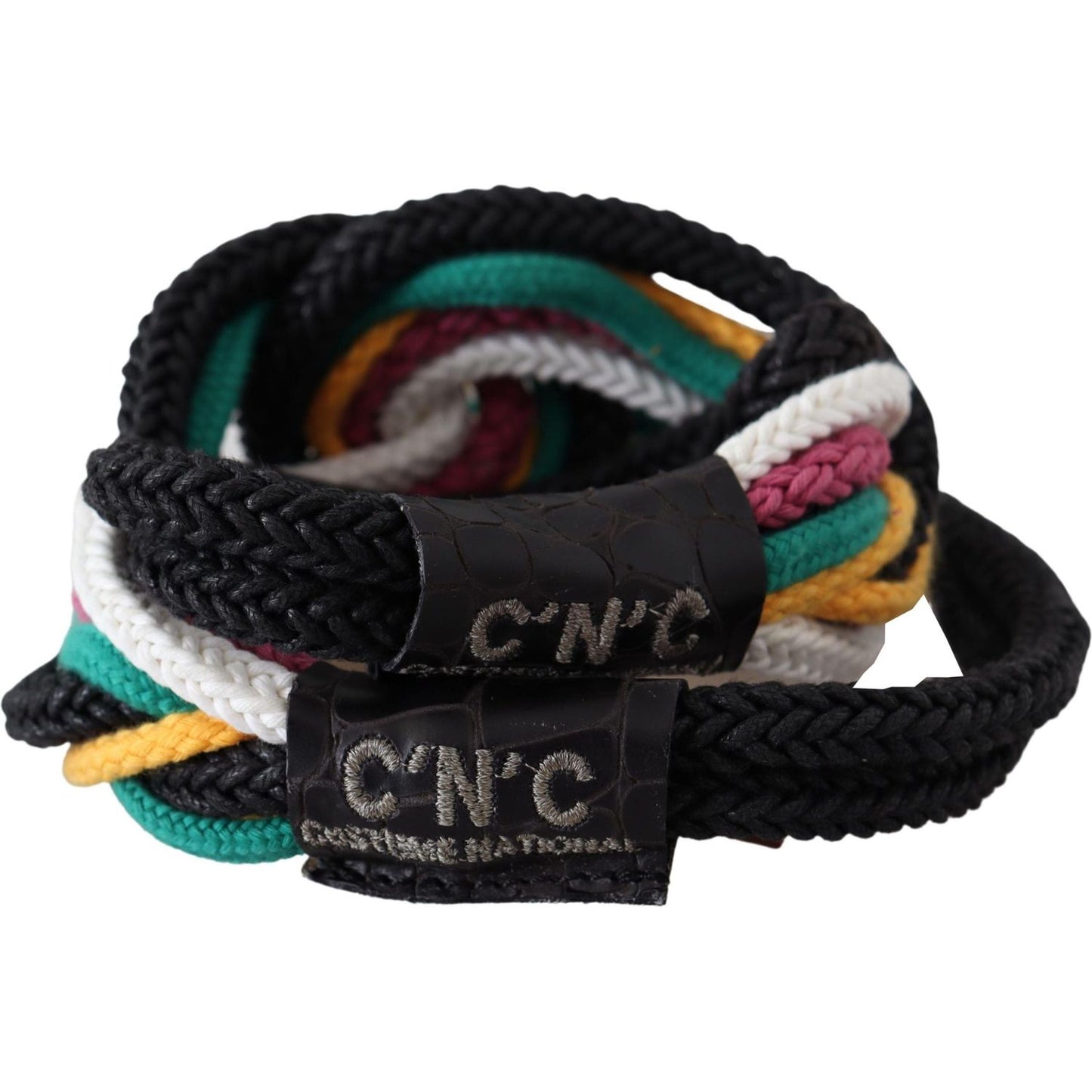 Costume National Multicolor Rope Leather Rustic Hook Buckle Belt Belt
