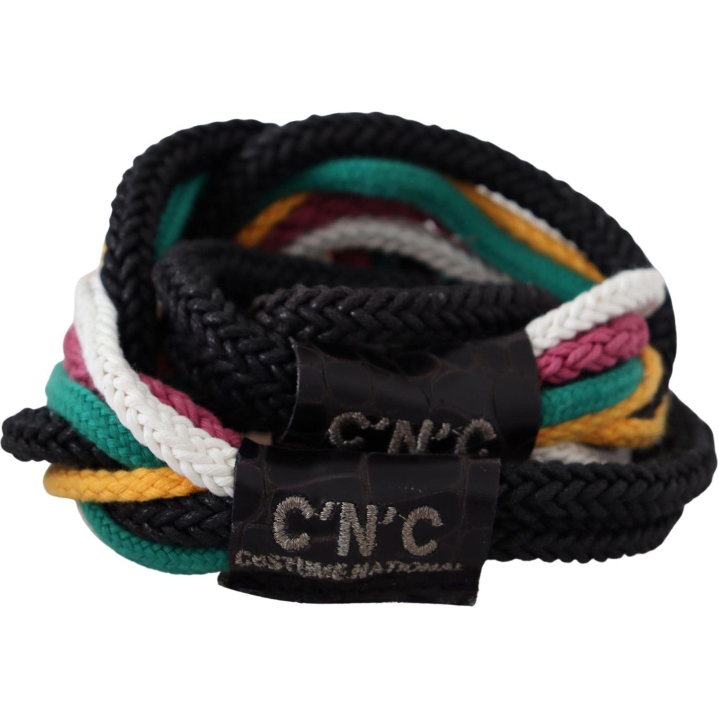 Costume National Multicolor Rope Leather Rustic Hook Buckle Belt Belt