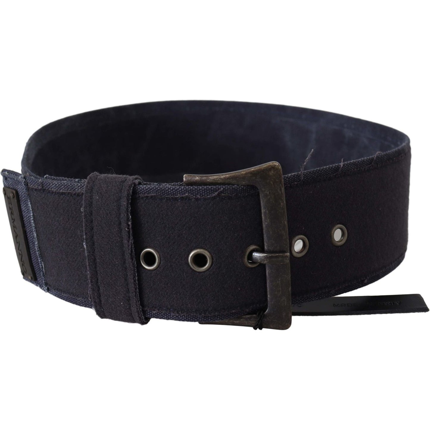 Ermanno Scervino Black Leather Wide Buckle Waist Luxury Belt