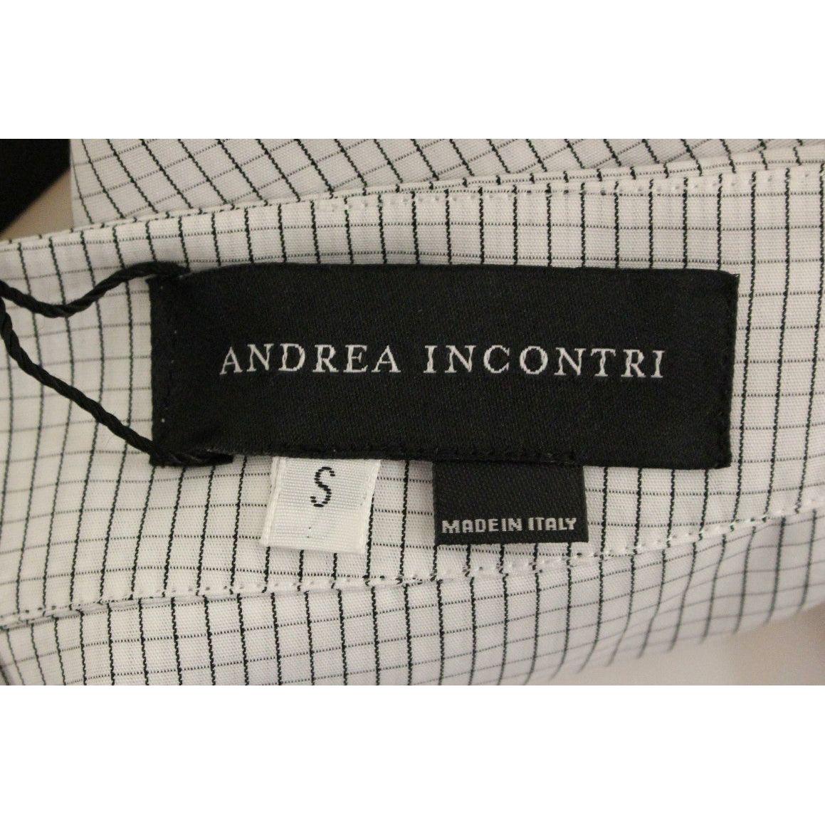 Andrea Incontri White Checkered Stretch Cotton Shorts
