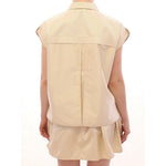 Andrea Incontri Beige Sleeveless Blouse Top GSS10712-3