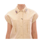 Andrea Incontri Beige Sleeveless Blouse Top GSS10712-3