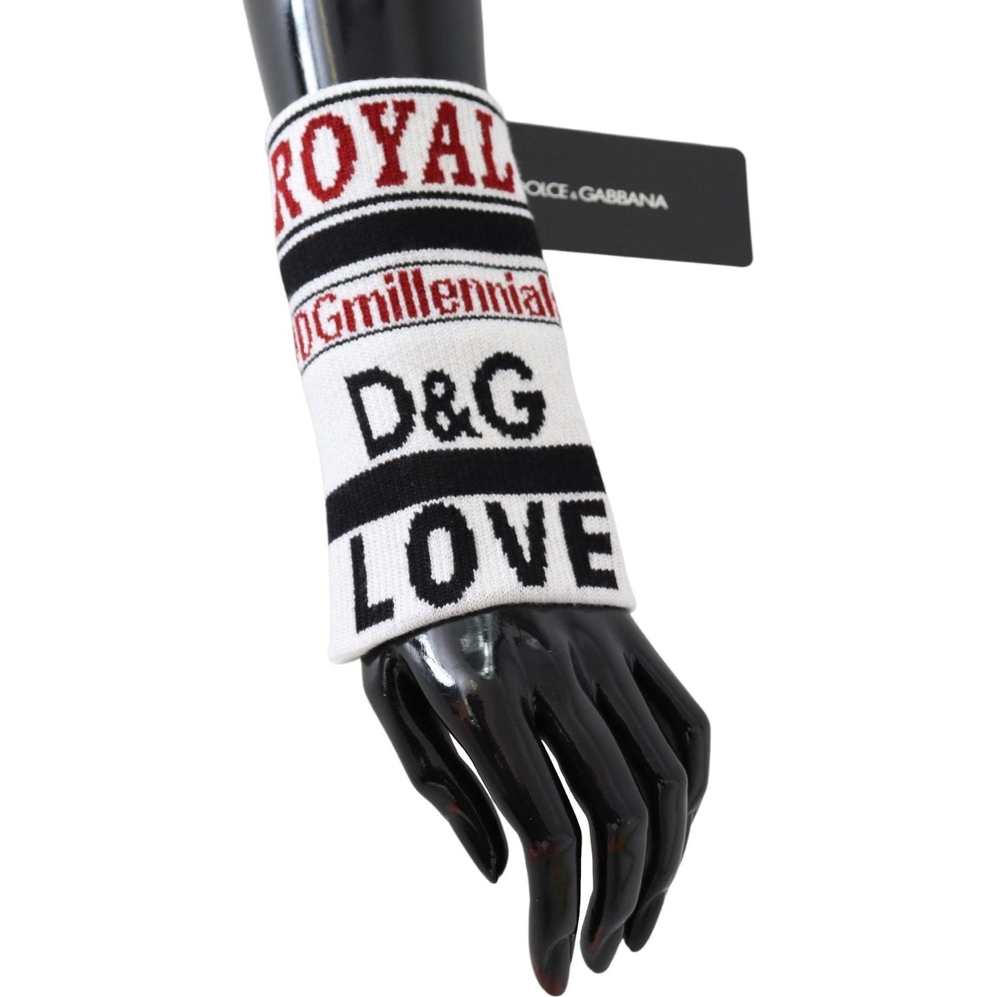 Dolce & Gabbana Multicolored Virgin Wool Wrist Wrap Dolce & Gabbana Light Gray