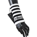 Dolce & Gabbana Black White Wool DGMillennials Wristband Wrap