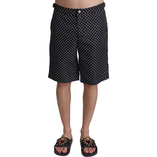 Dolce & Gabbana Black Polka Dots Beachwear Shorts Swimwear