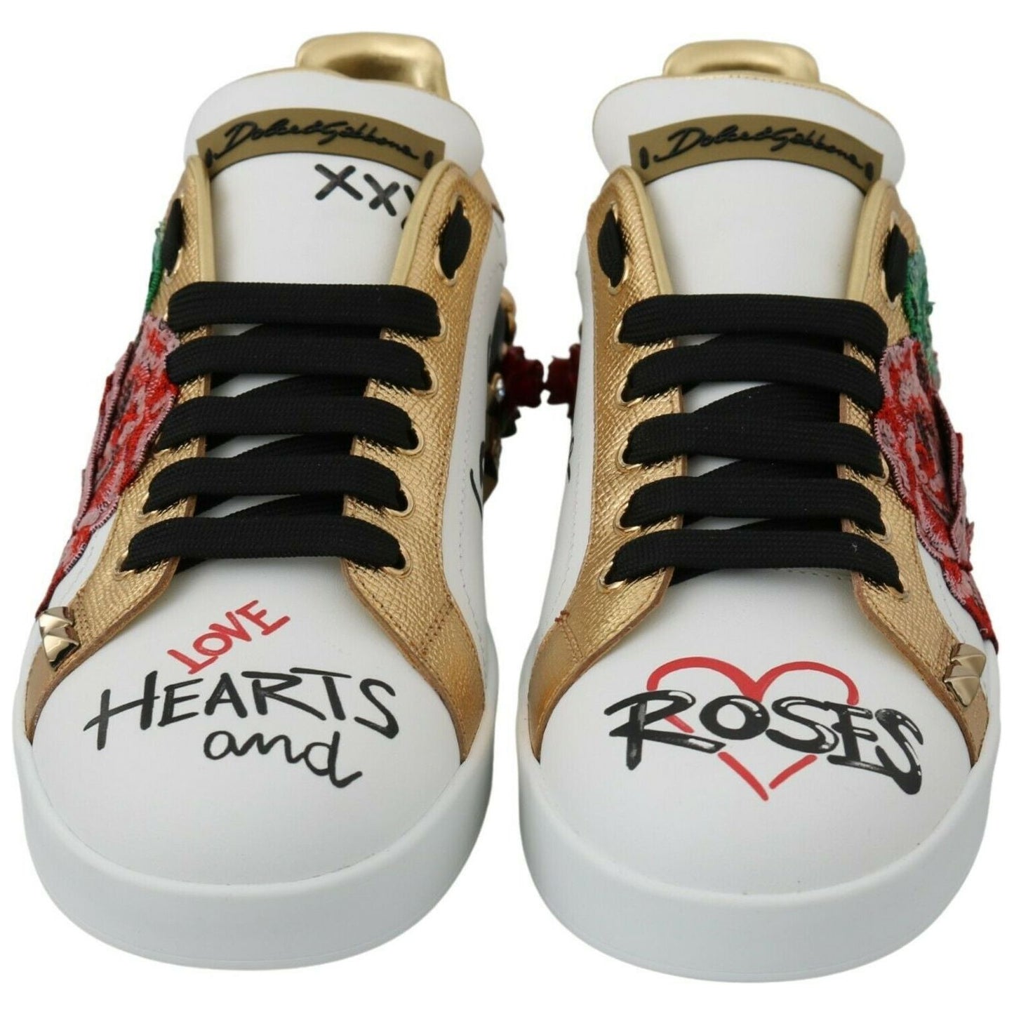 Dolce & Gabbana Elegant Sequined Floral Leather Sneakers Dolce & Gabbana Gray