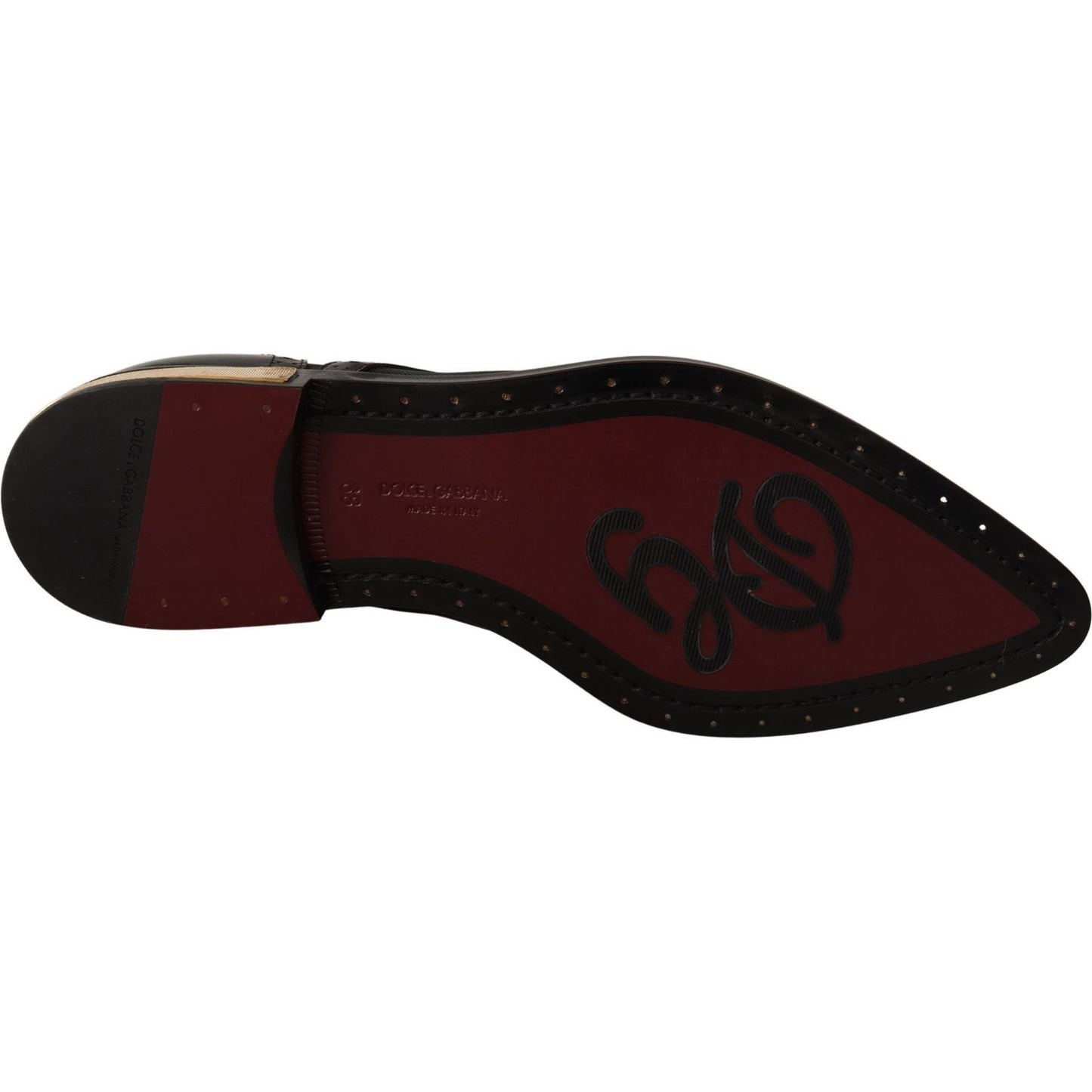 Dolce & Gabbana Elegant Gold-Trimmed Black Oxford Lace-Ups Dolce & Gabbana Black