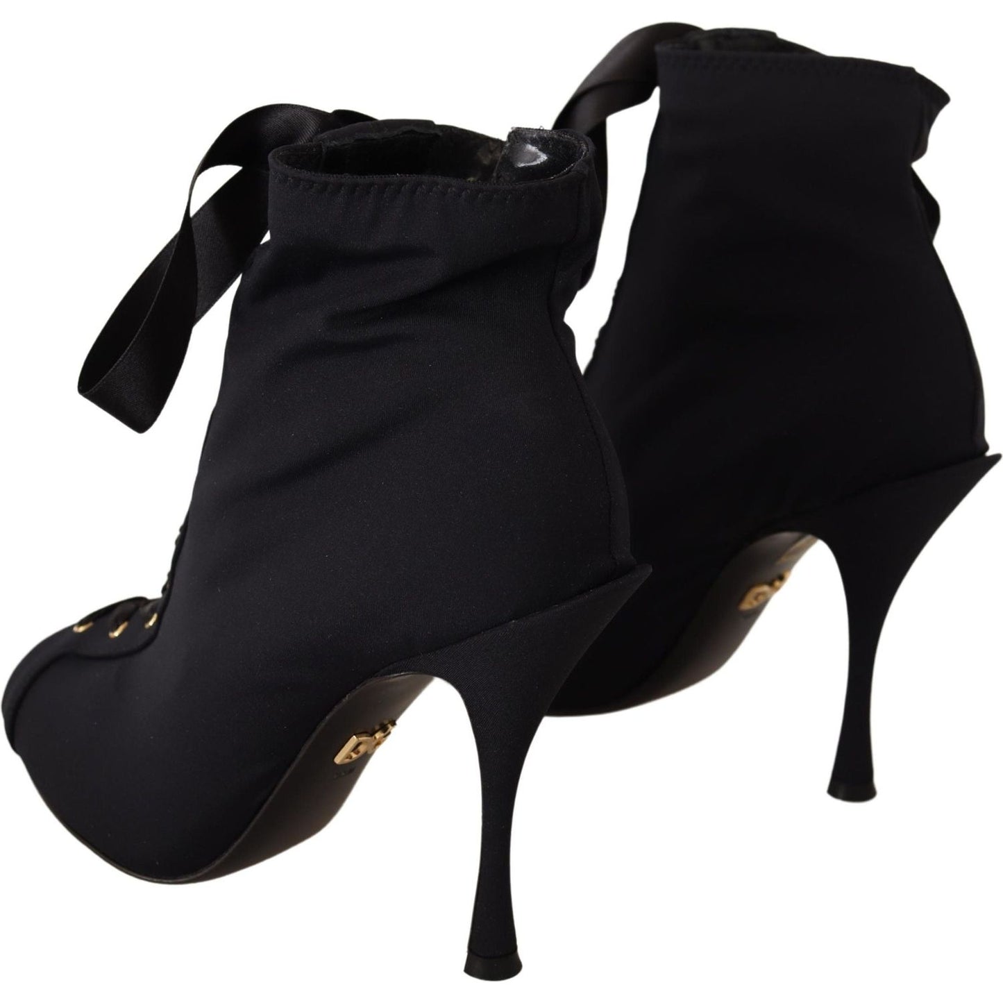Dolce & Gabbana Elegant Ankle Open Toe Heel Boots Dolce & Gabbana Black