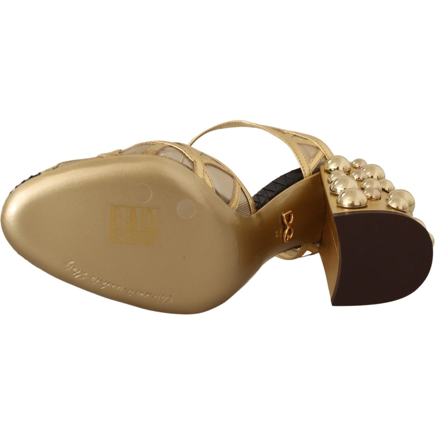 Dolce & Gabbana Elegant Crystal Studded Leather Pumps Dolce & Gabbana Rosy Brown