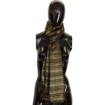Dolce & Gabbana Metallic Gold Silk Stretch Shawl Wrap Scarf