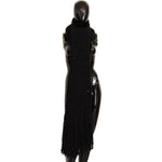 Dolce & Gabbana Black Virgin Wool Knitted Wrap Shawl Scarf