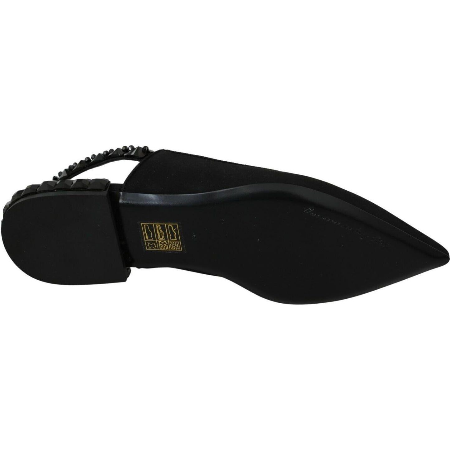 Dolce & Gabbana Elegant Silk Blend Slingback Flats with Crystals Dolce & Gabbana Black