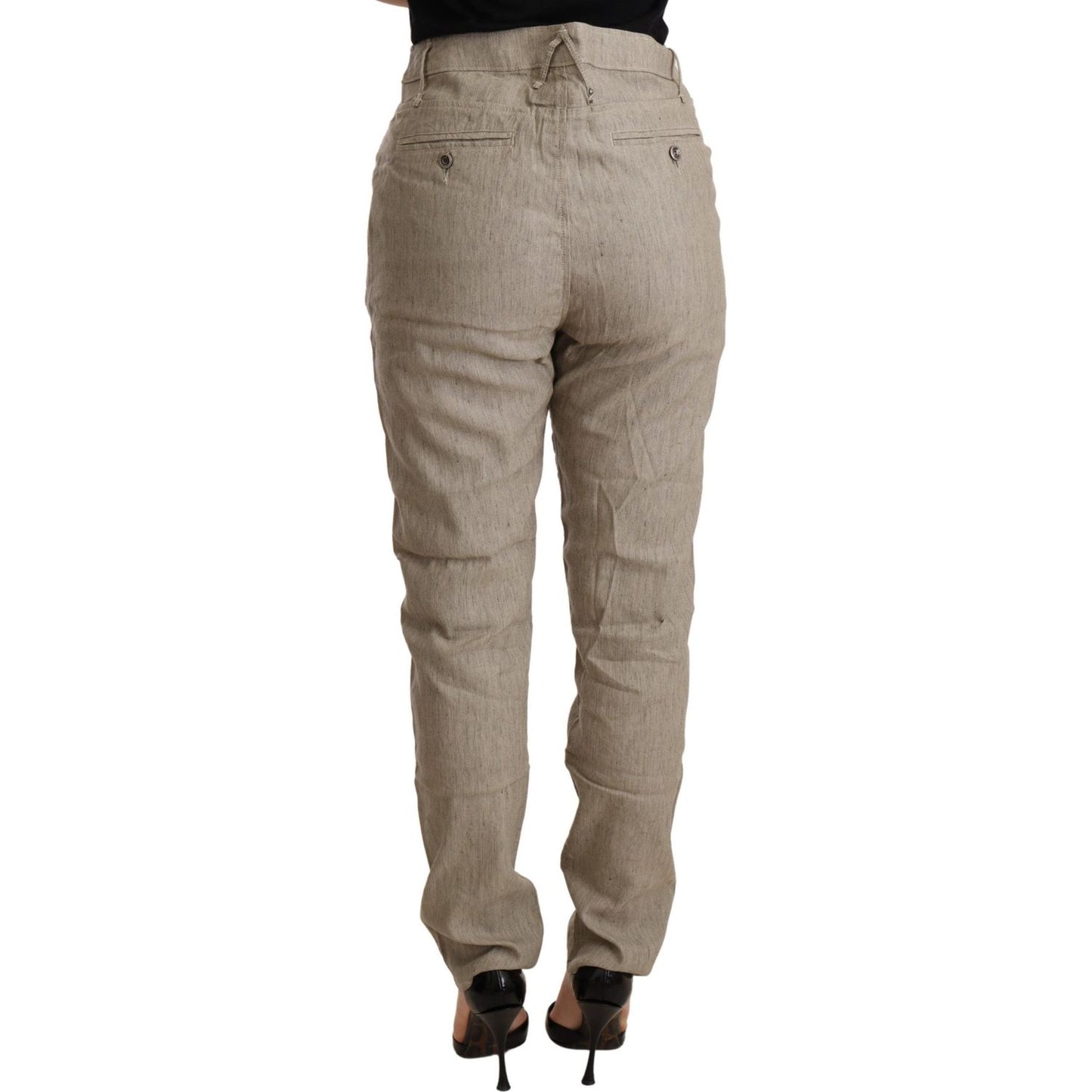 CYCLE Beige Mid Waist Casual Baggy Stretch Trouser PAN71172 -26