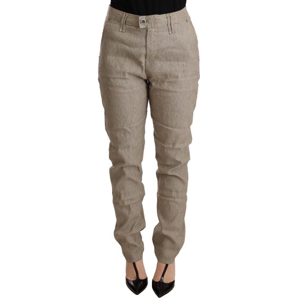 CYCLE Beige Mid Waist Casual Baggy Stretch Trouser PAN71172 -26