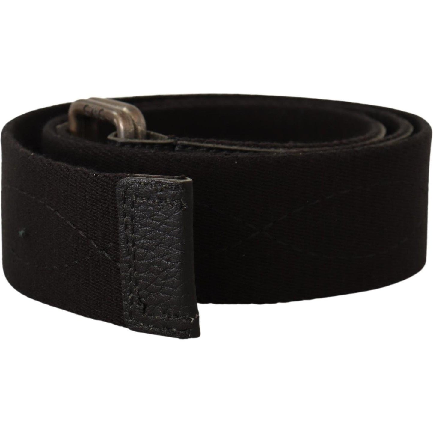 Costume National Elegant Cotton-Leather Blend Fashion Belt Costume National Black