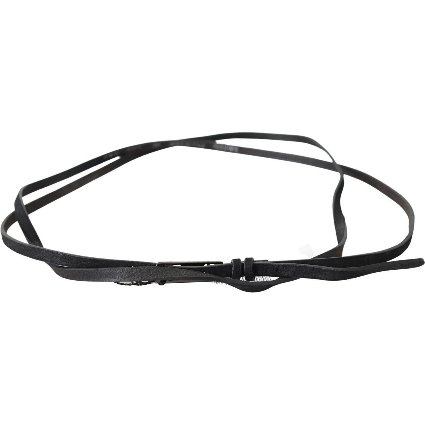 Costume National Elegant Black Leather Adjustable Belt Costume National Dark Slate Gray