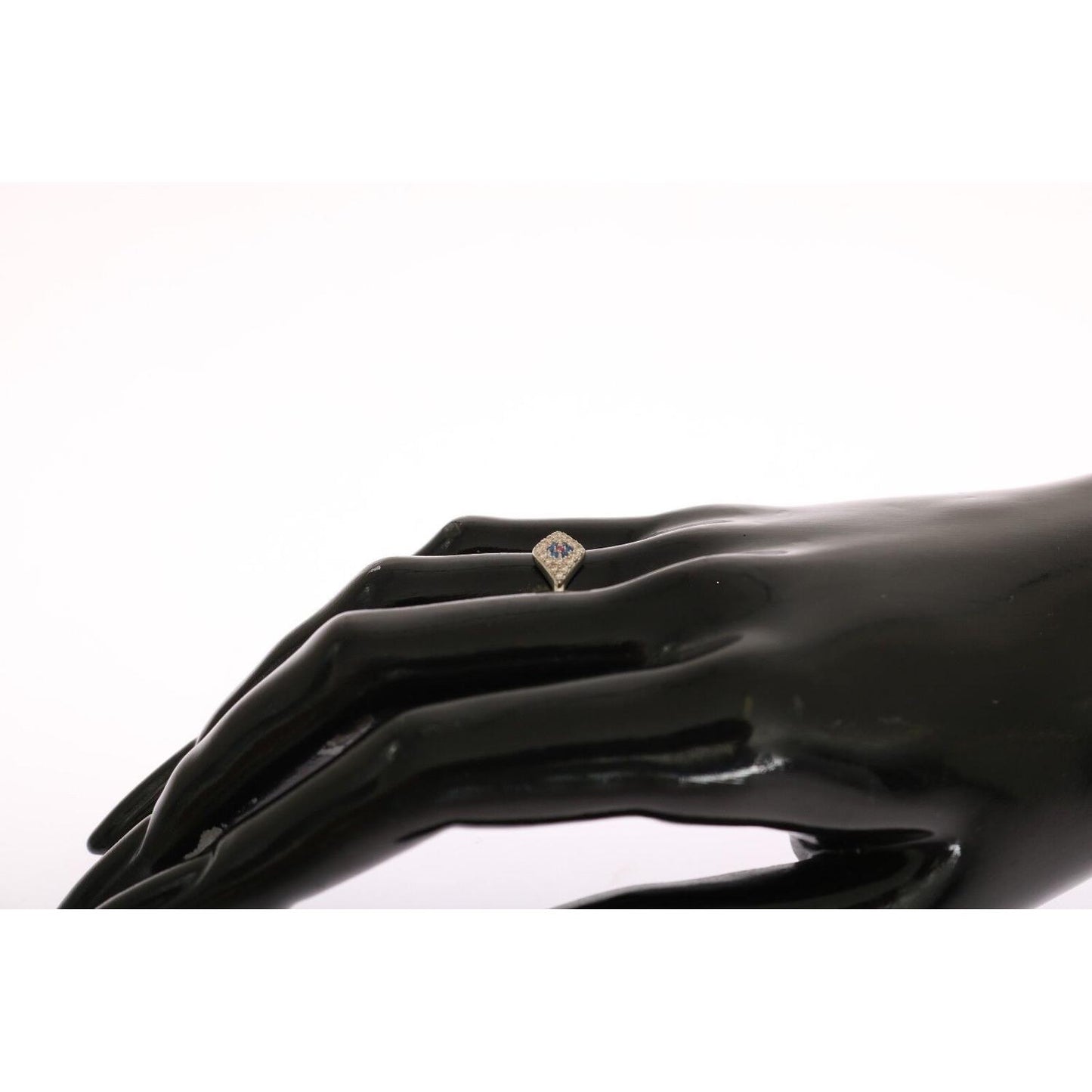 Nialaya Blue Red CZ 925 Silver Womens Clear Ring