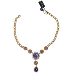 Dolce & Gabbana Pink Gold Brass Crystal Purple Pearl Pendants SMY100331
